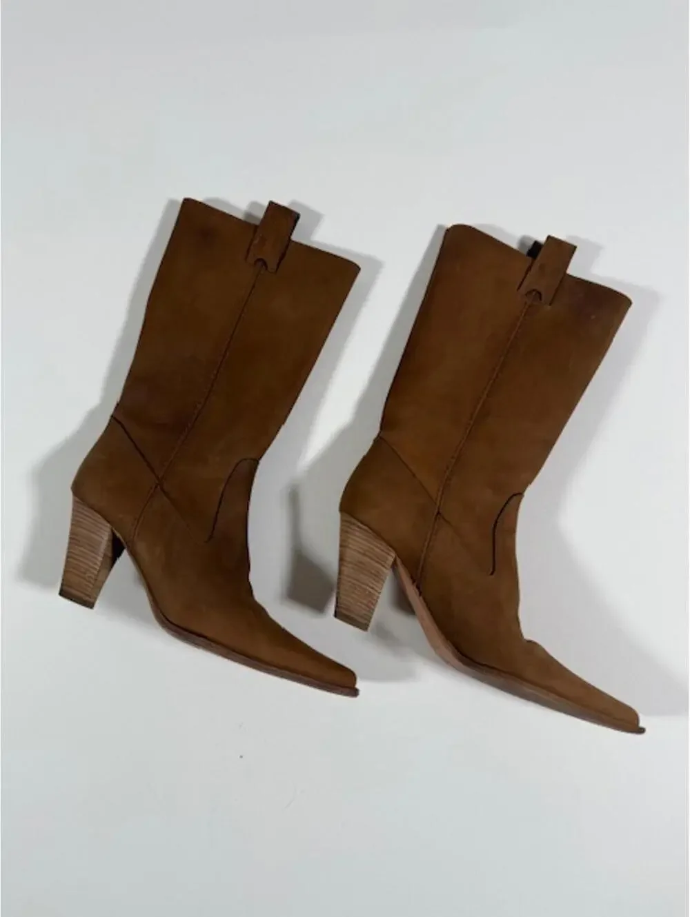 Michael Kors Womens Tan Leather Heeled Western Boots Size 7M